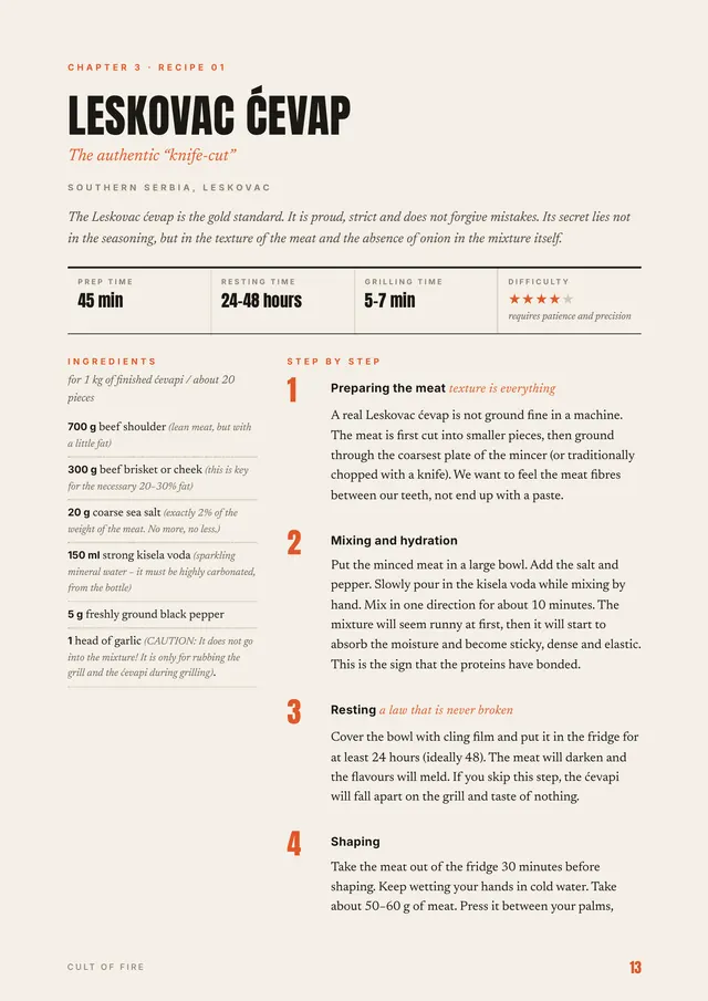 Page from the book: Recipe 1, Leskovac ćevap